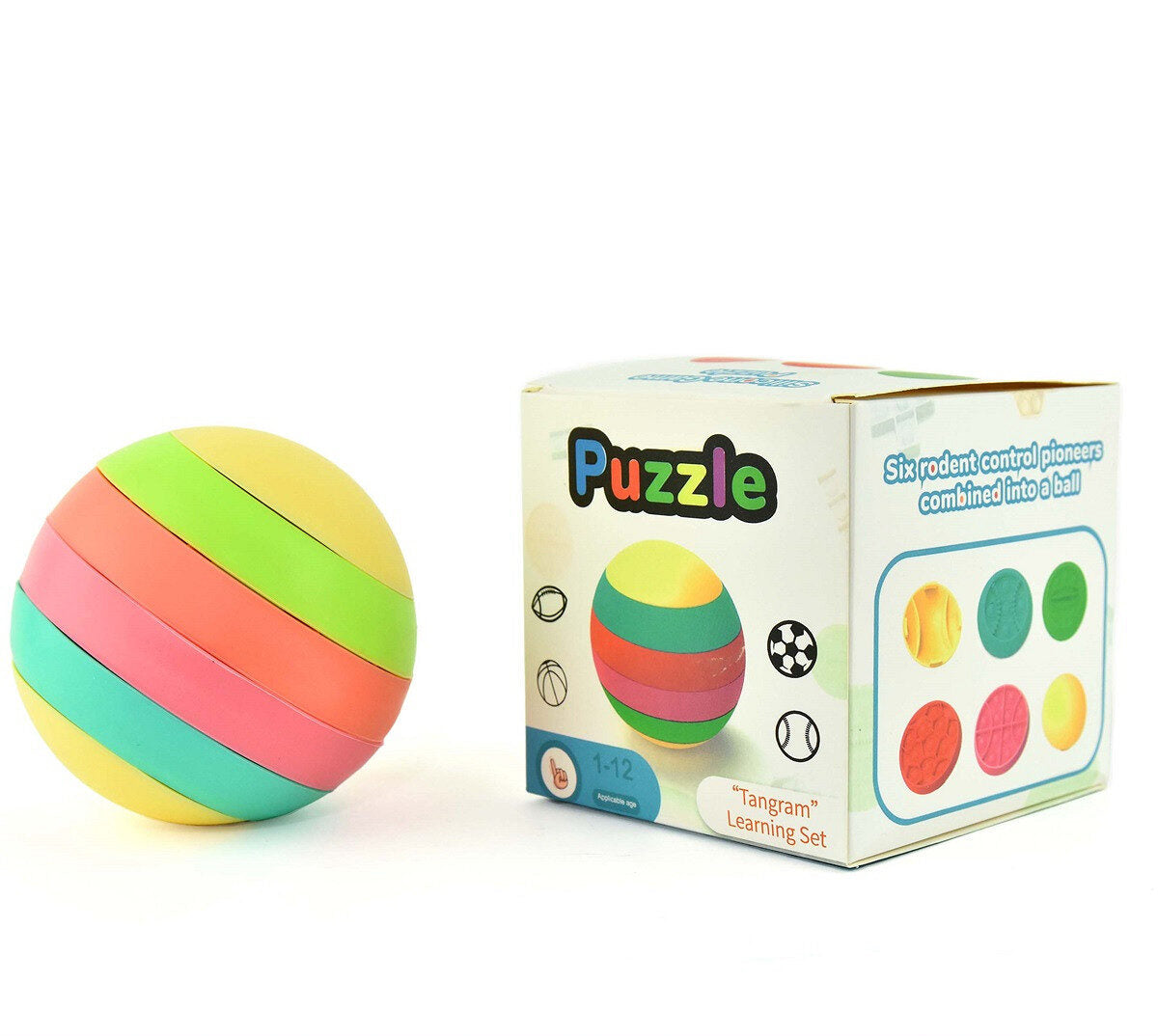 PUSH POP BUBBLE PUZZLE BALL 6pcs 10cm